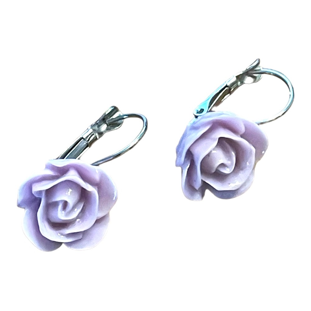 Violet floral earrings